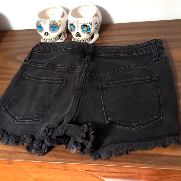 Mossimo High Rise Black Torn Shorts - Picture 2 of 3
